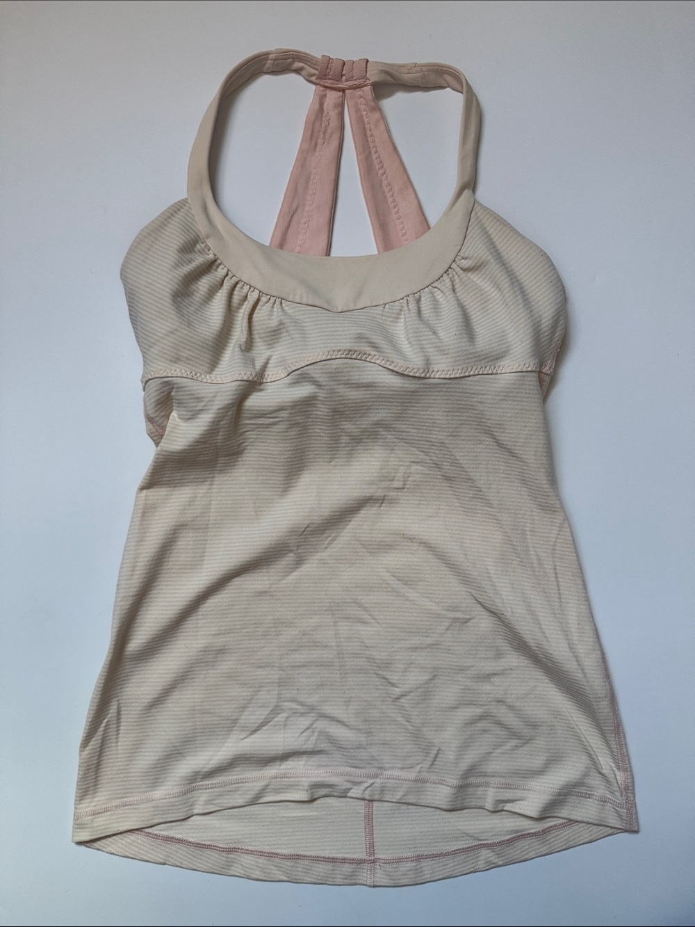 lululemon athletica Pale Pink Racerback Tank with Built-In Shelf Bra